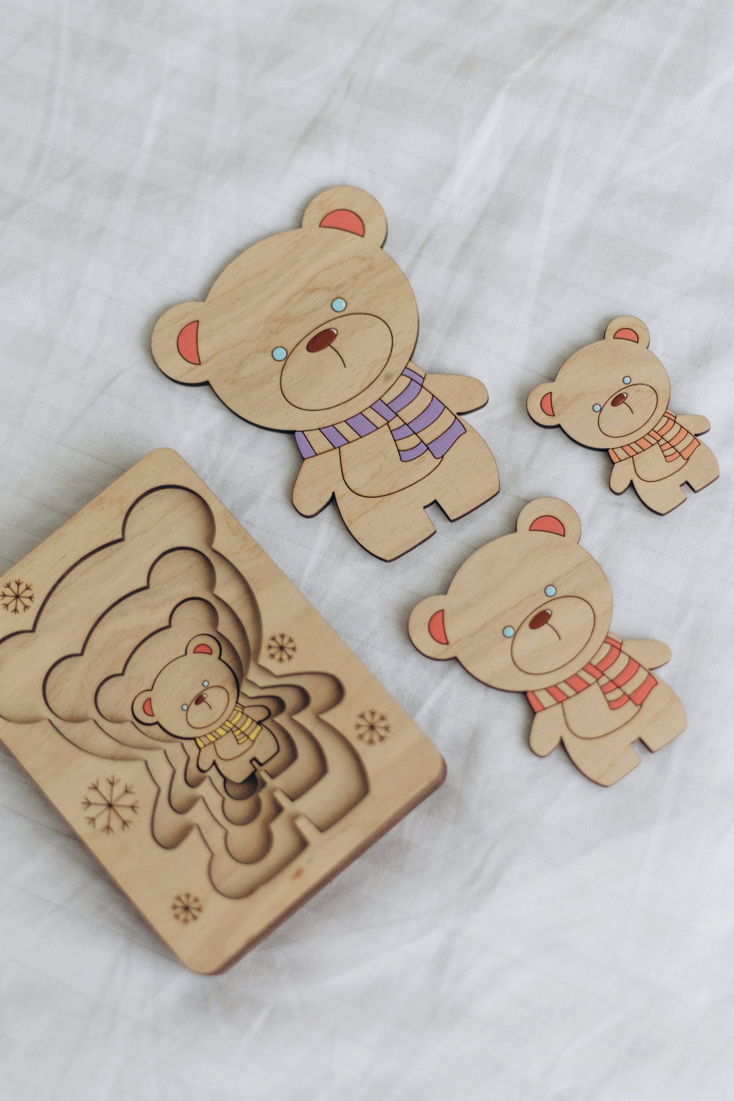 Puzzle multicouche Ours en bois