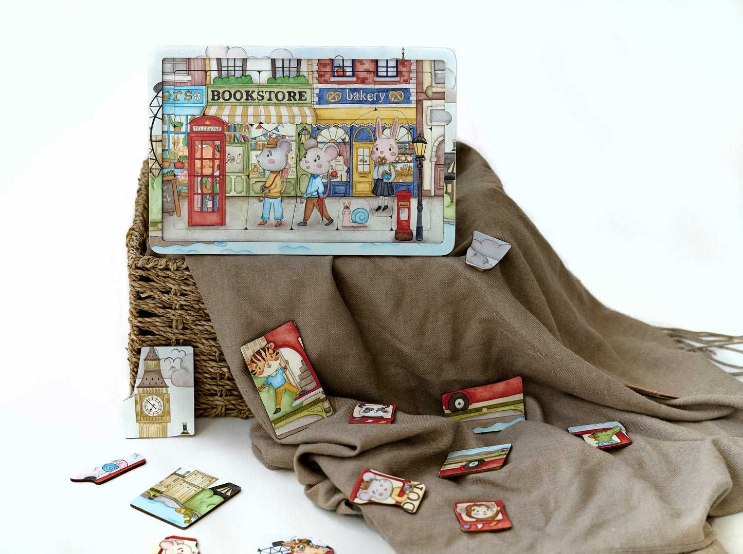 Puzzles en bois pour anniversaire, voyage en mer et visite de ville