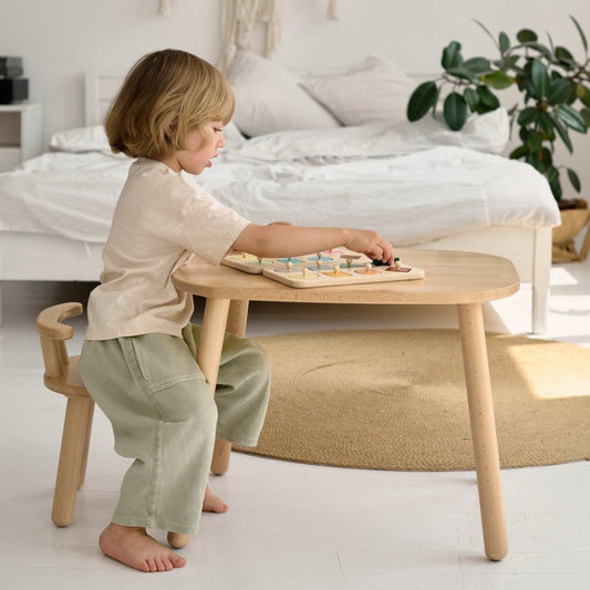 Ensemble table et chaise pour enfant en bois de hêtre