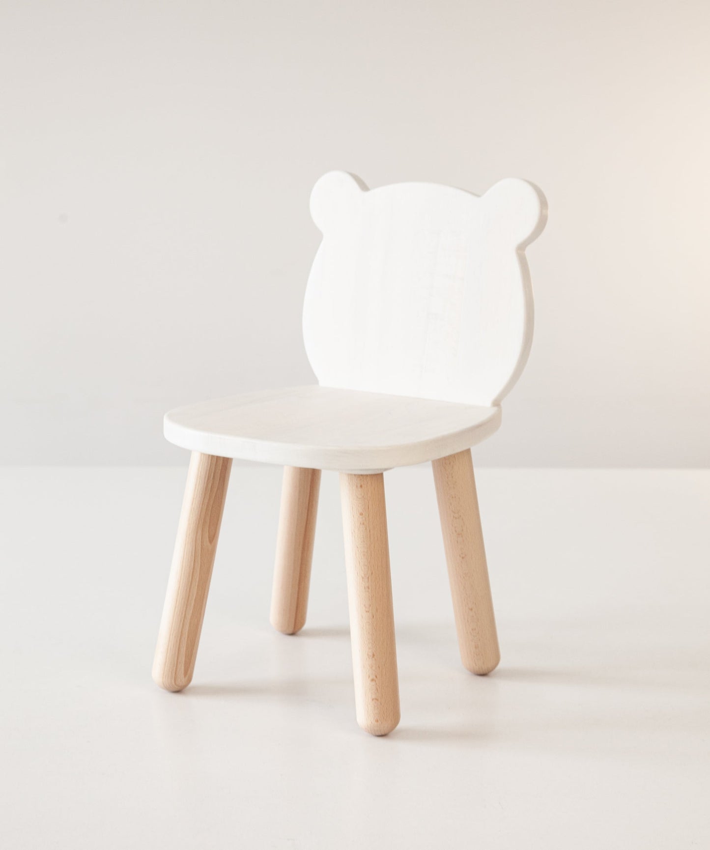 Ensemble table et chaises ours en bois pour enfants - Bois de hêtre