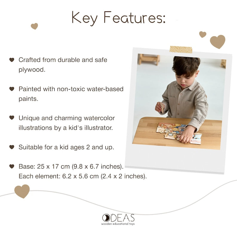 Puzzle en bois pour enfants avec des souris