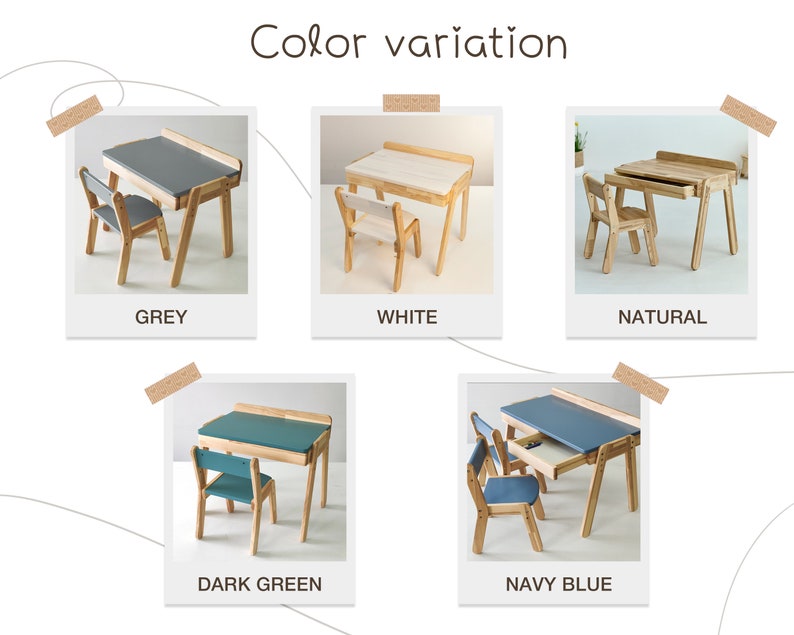 Bureau et chaise pour enfant - Bois de frêne