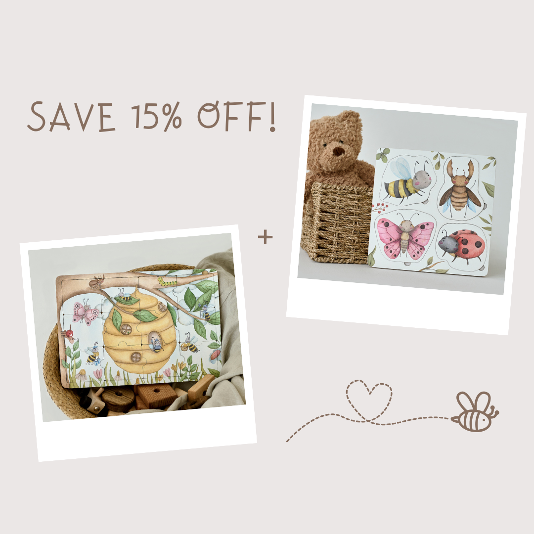 Puzzle en bois sur le cycle de vie des insectes