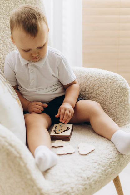 Puzzle multicouche Nuages ​​en bois