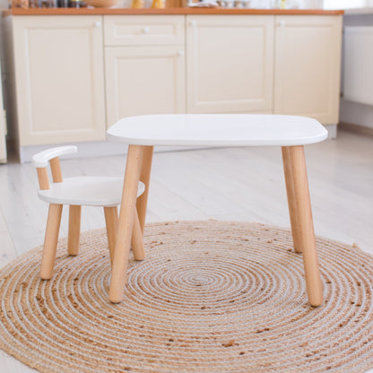 Ensemble table et chaise pour enfant en bois de hêtre