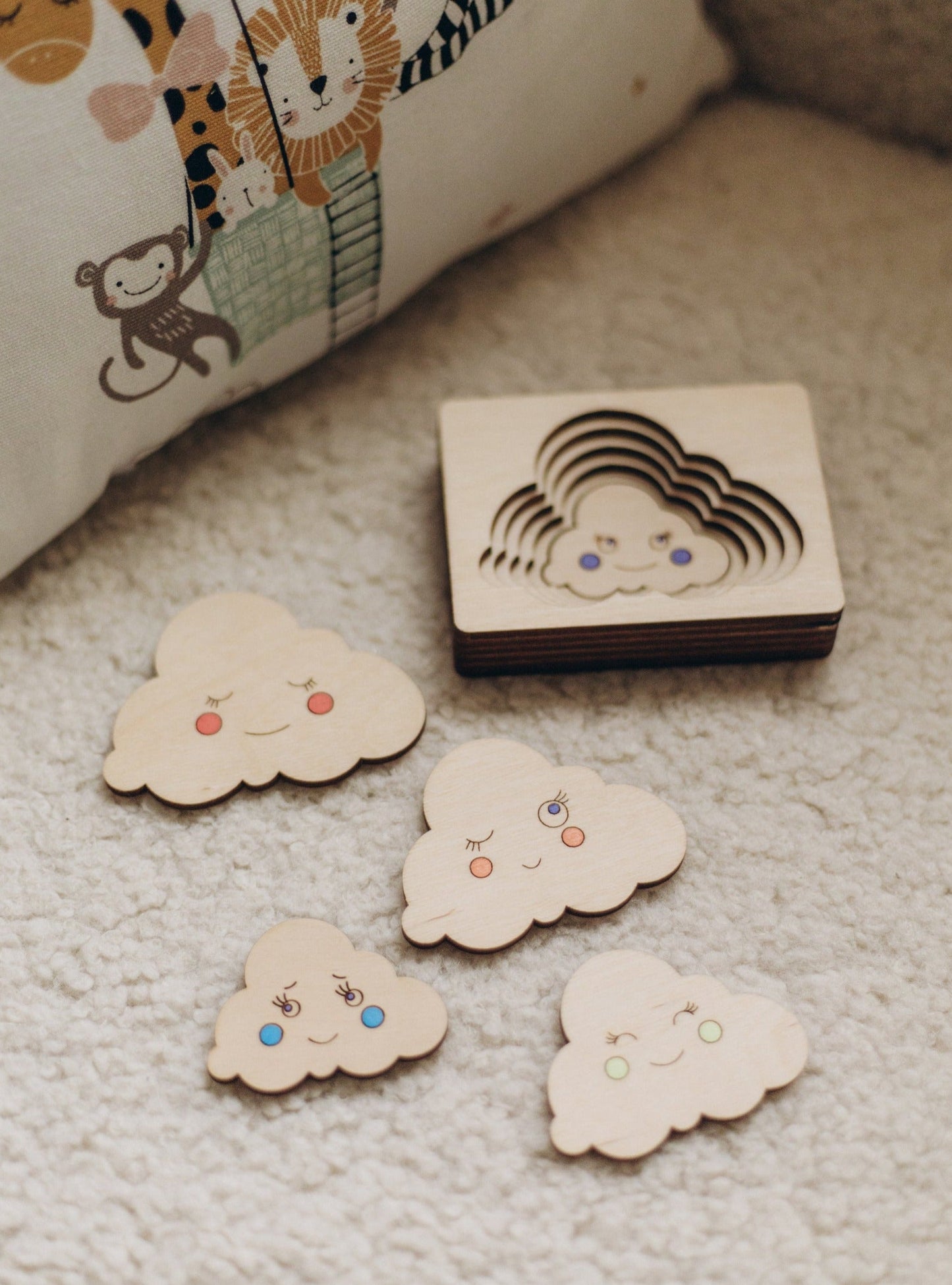 Puzzle multicouche Nuages ​​en bois