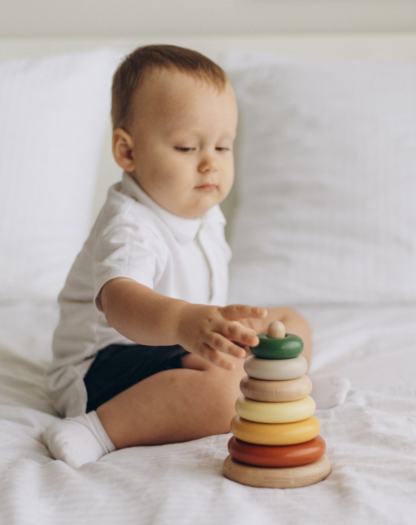 Jeu d'empilage en bois - Forêt d'automne
