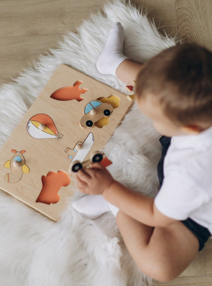 Puzzle en bois Montessori - Véhicules