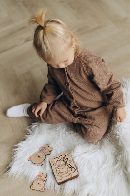 Puzzle multicouche Ours en bois