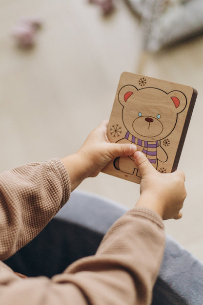 Puzzle multicouche Ours en bois