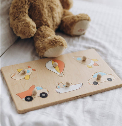 Puzzle en bois Montessori - Véhicules