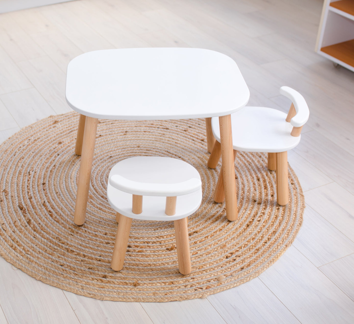 Ensemble table et chaises en bois pour enfants - Bois de hêtre