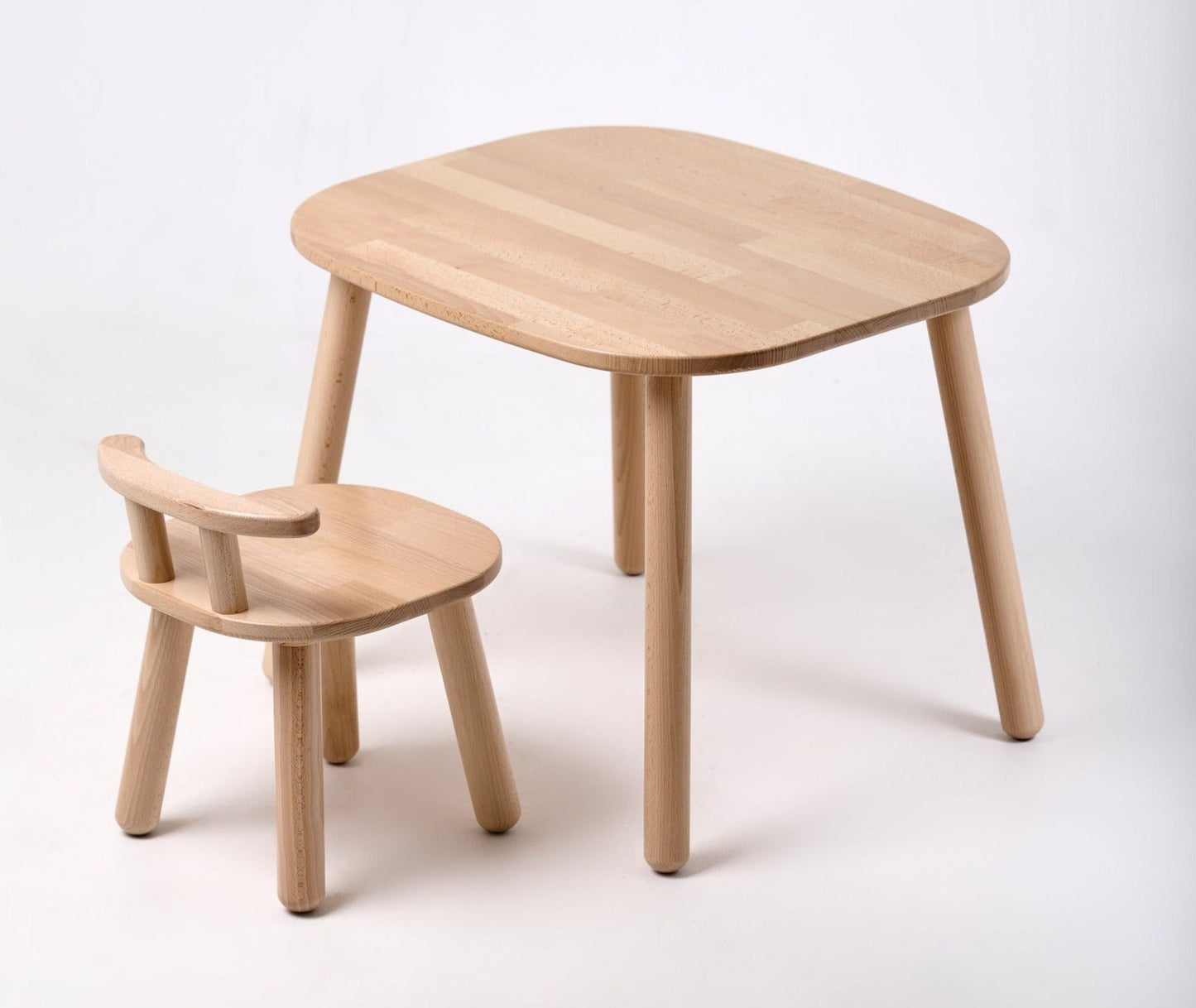 Ensemble table et chaise pour enfant en bois de hêtre