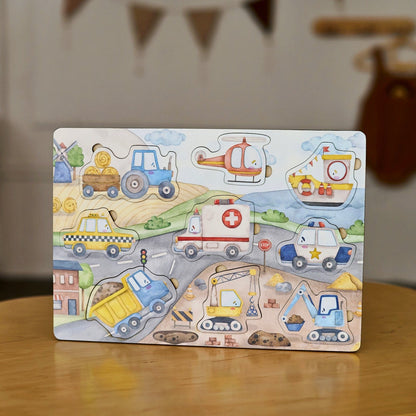 Puzzle de transport en bois