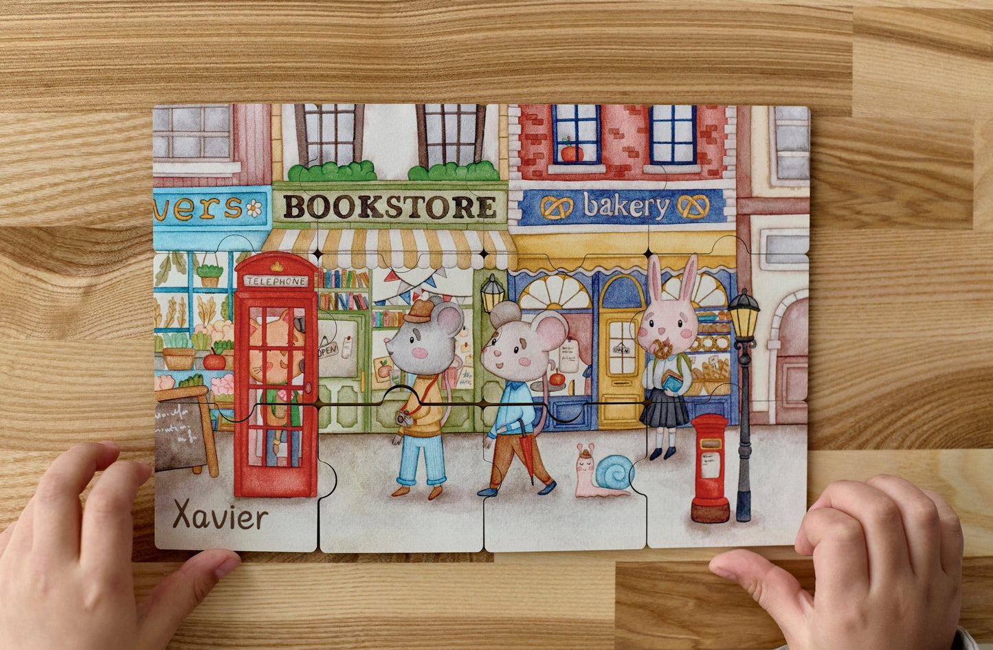 Puzzle en bois pour enfants avec des souris