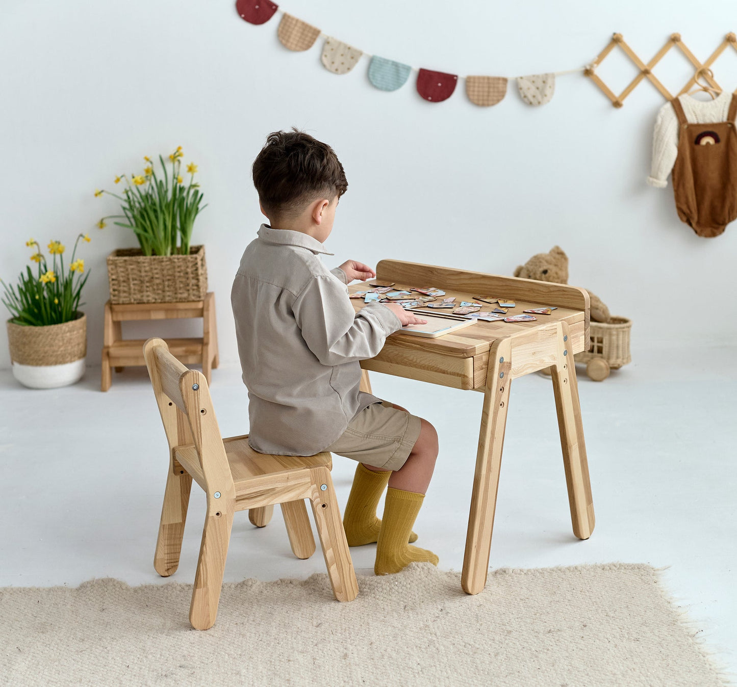 Bureau et chaise pour enfant - Bois de frêne