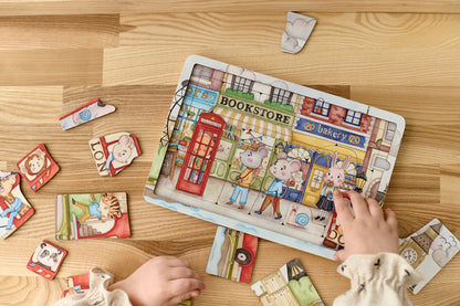 Puzzle en bois « Voyage en ville »