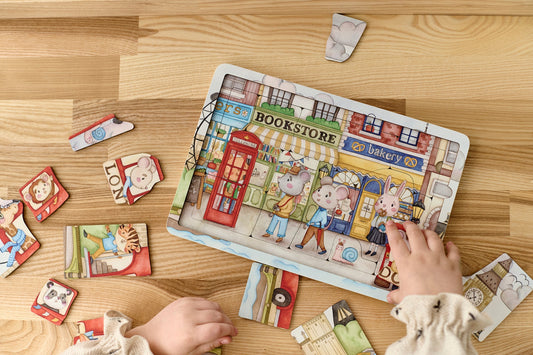 Puzzle en bois « Voyage en ville »