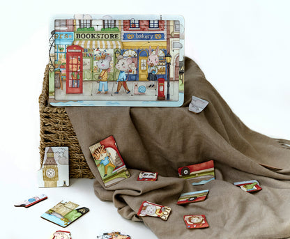 Puzzle en bois « Voyage en ville »