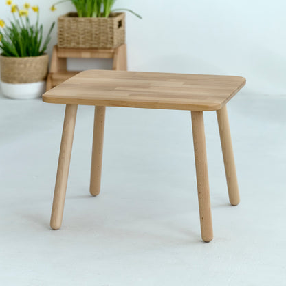 Ensemble table et chaises pour enfants en bois de hêtre, motif chat.