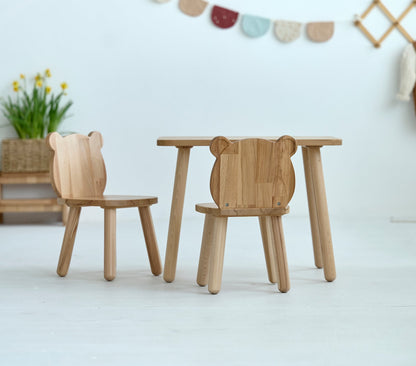 Chaise ours en bois pour tout-petit