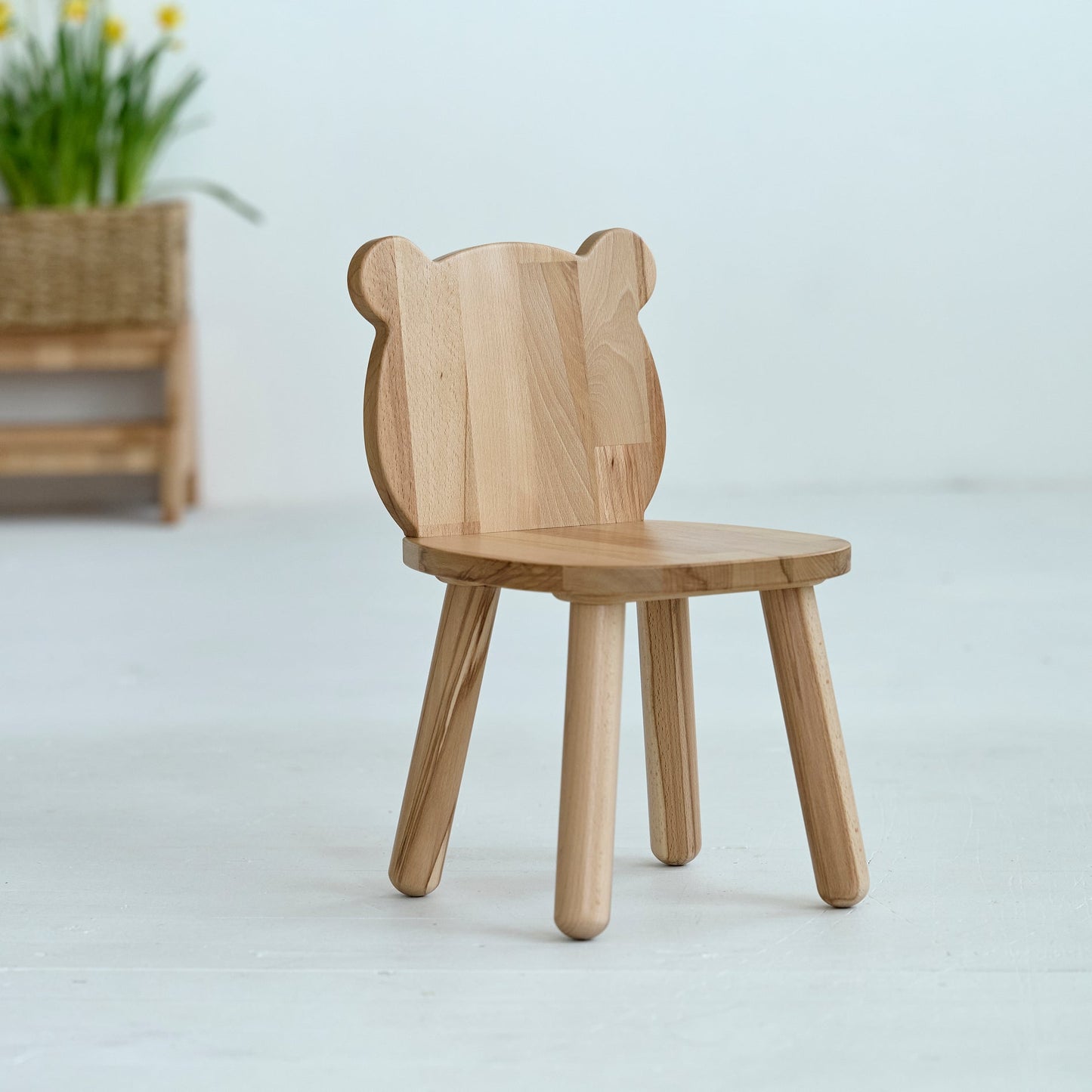 Chaise ours en bois pour tout-petit