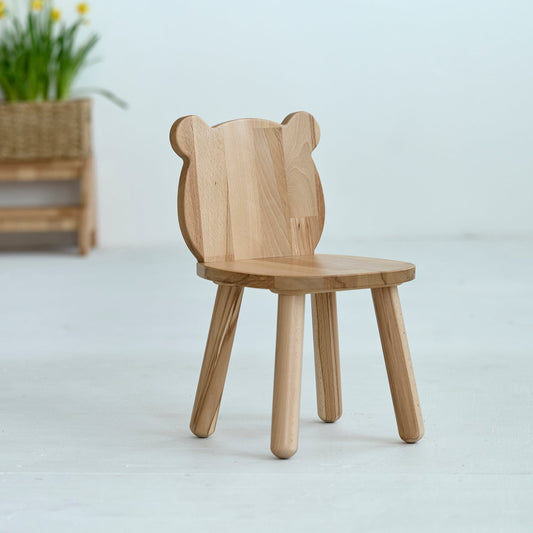 Chaise ours en bois pour tout-petit