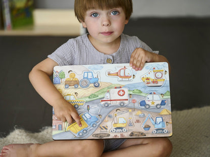 Puzzle de transport en bois