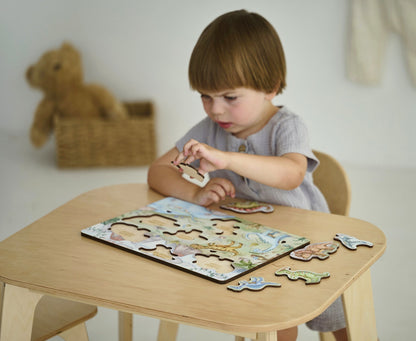 Ensemble de puzzles sur les transports et les dinosaures 