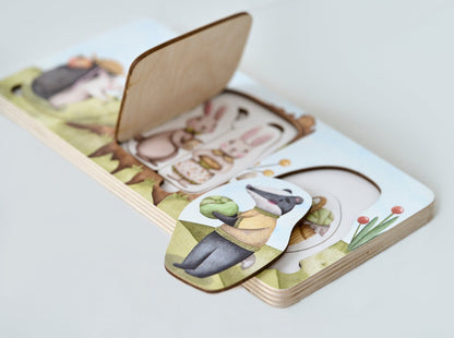 Puzzle en bois de la famille des lièvres