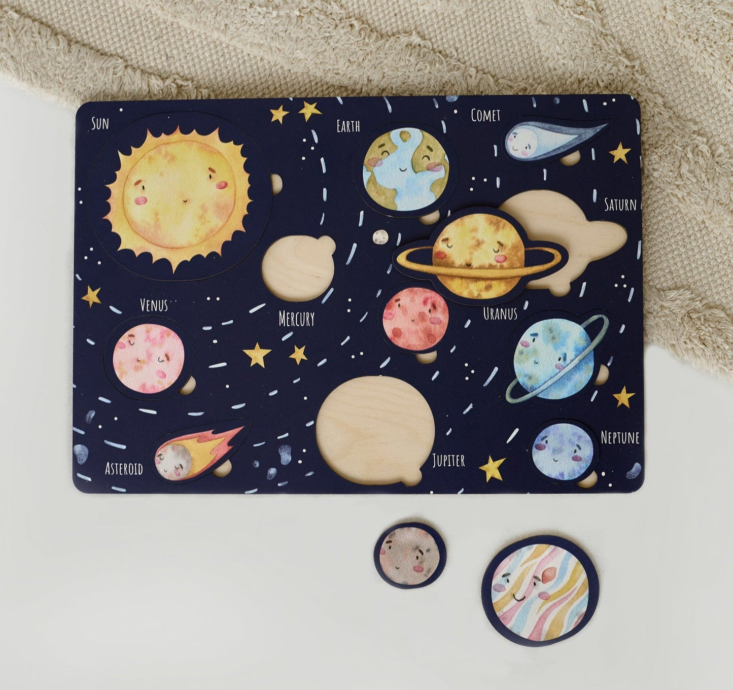 Puzzle en bois du système solaire