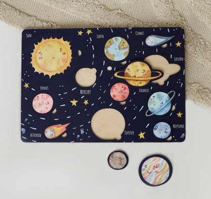 Puzzle en bois du système solaire