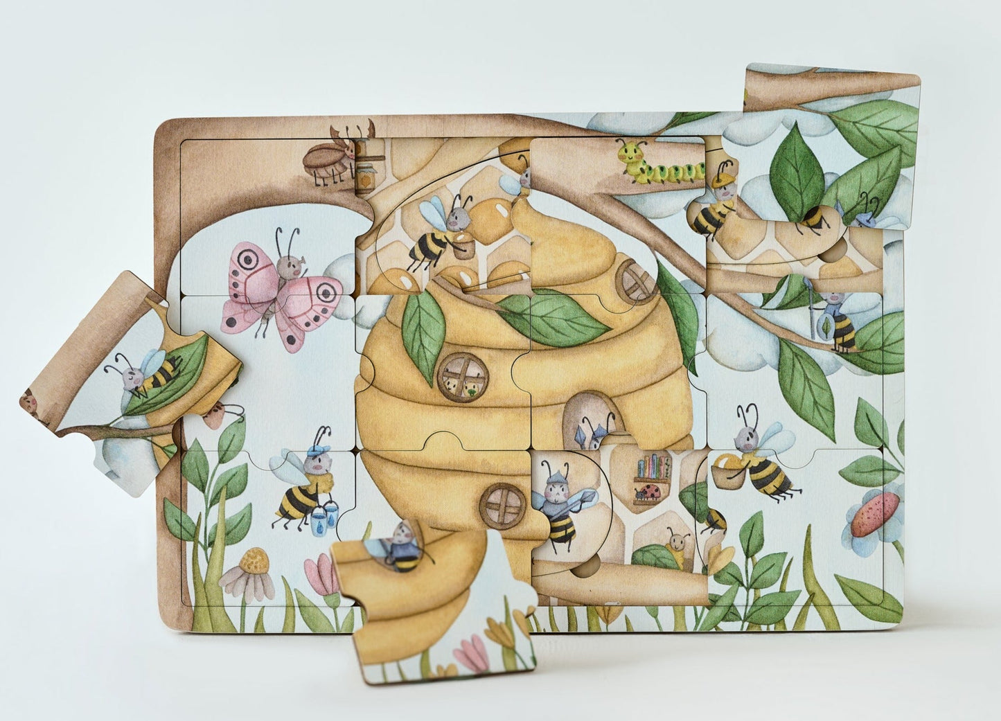 Puzzle en bois « Où vivent les abeilles à miel »