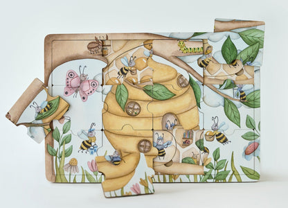 Puzzle en bois « Où vivent les abeilles à miel »