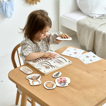 Ensemble de puzzles « Où vivent les abeilles », « Où vivent les fourmis » et « Cycle de vie des insectes » 