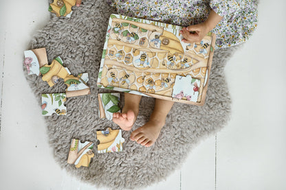 Ensemble de puzzles « Où vivent les abeilles », « Où vivent les fourmis » et « Cycle de vie des insectes » 