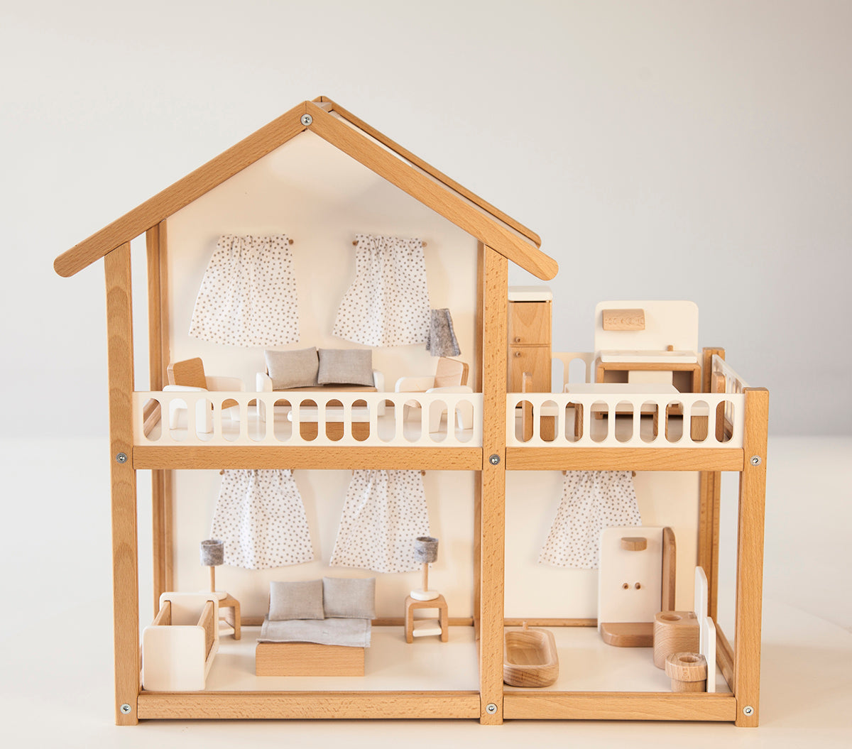 Grande maison de poupée en bois avec meubles