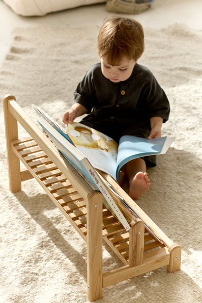 Étagère de sol en bois pour livres et jouets d'enfants