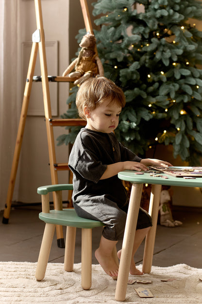 Ensemble table et chaises en bois pour enfants - Bois de hêtre