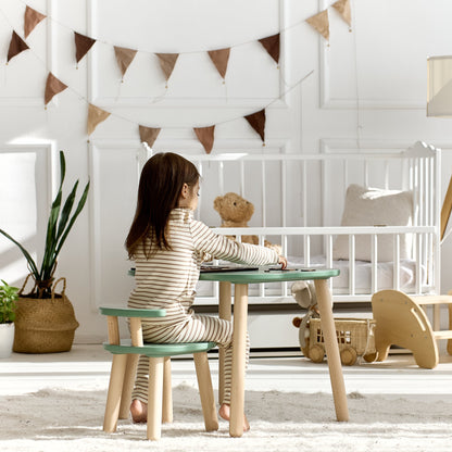 Ensemble table et chaises en bois pour enfants - Bois de hêtre