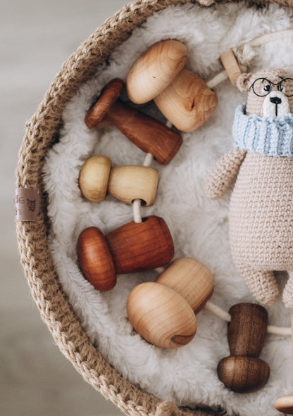 Jeu de laçage en bois Champignons