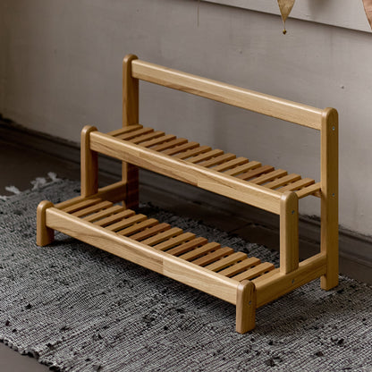 Ensemble bibliothèque en bois, table enfant et deux chaises - Bois de hêtre 