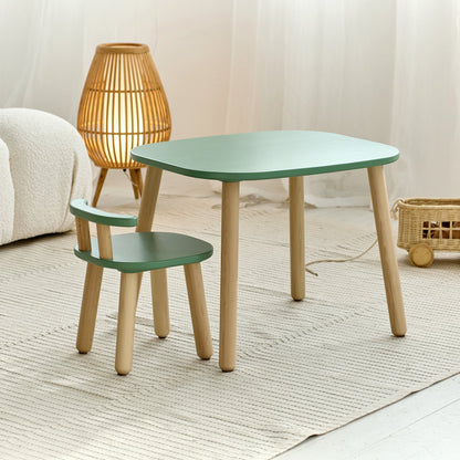 Ensemble table et chaises en bois pour enfants - Bois de hêtre