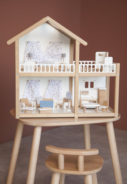 Grande maison de poupée en bois avec meubles