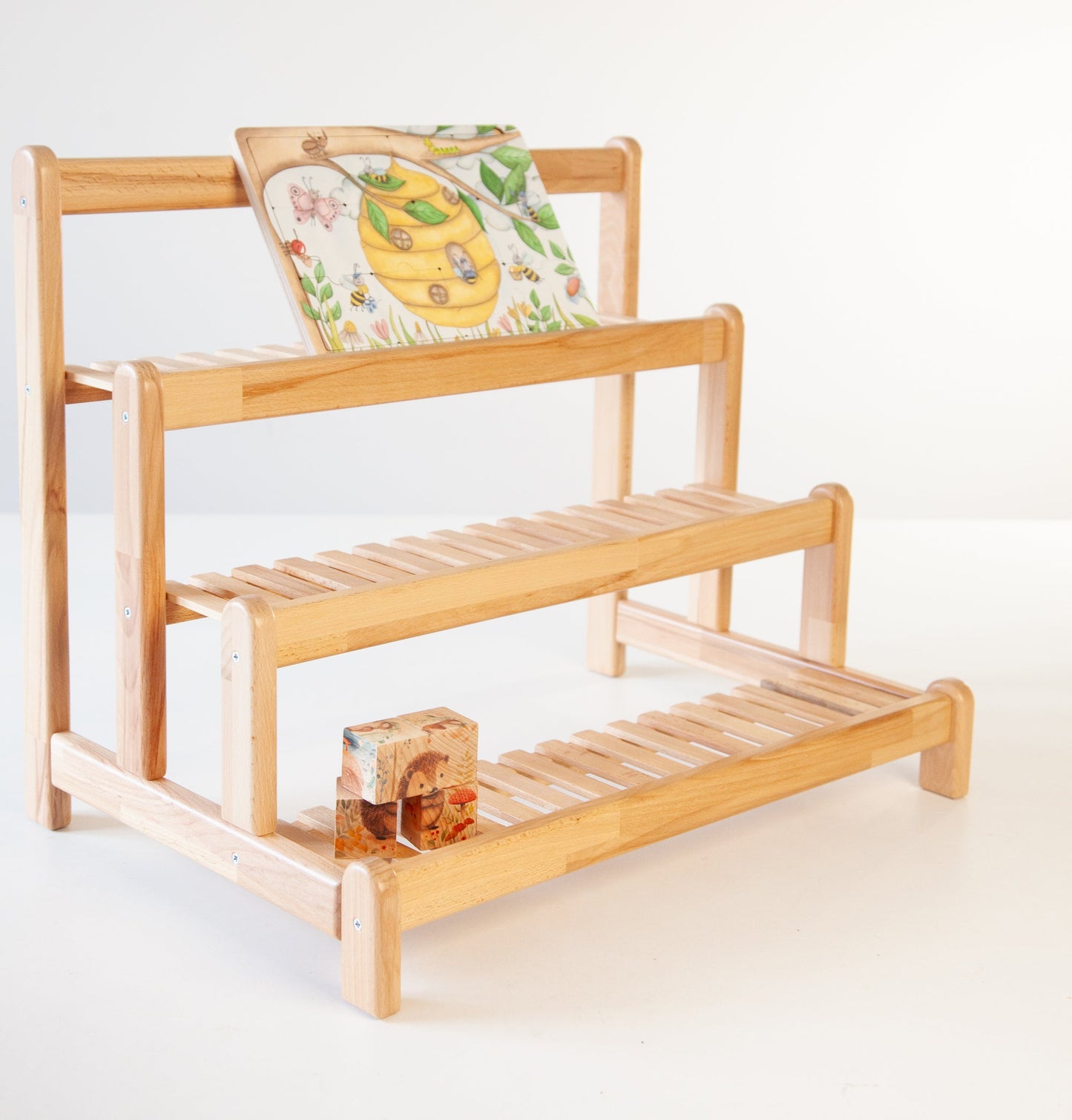 Étagère de sol en bois pour livres et jouets d'enfants