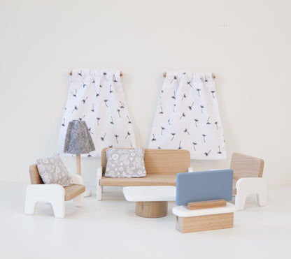 Ensemble de meubles de salon pour maison de poupée en bois