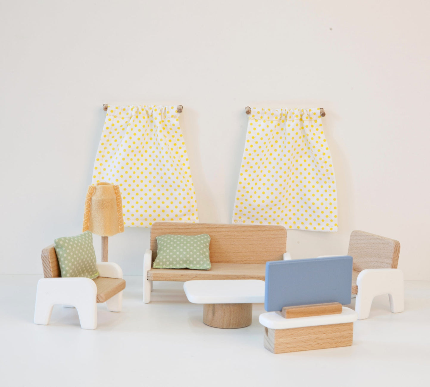 Ensemble de meubles de salon pour maison de poupée en bois