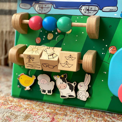 Tableau d'activités pour tout-petits (grand format) 50 x 100 cm