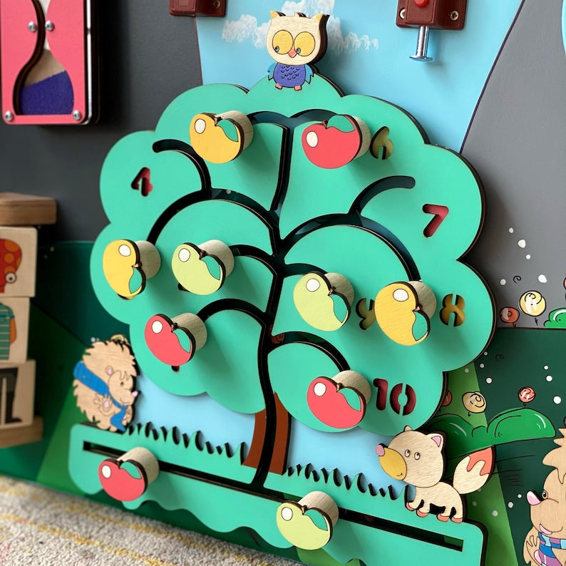 Tableau d'activités pour tout-petits (grand format) 50 x 100 cm