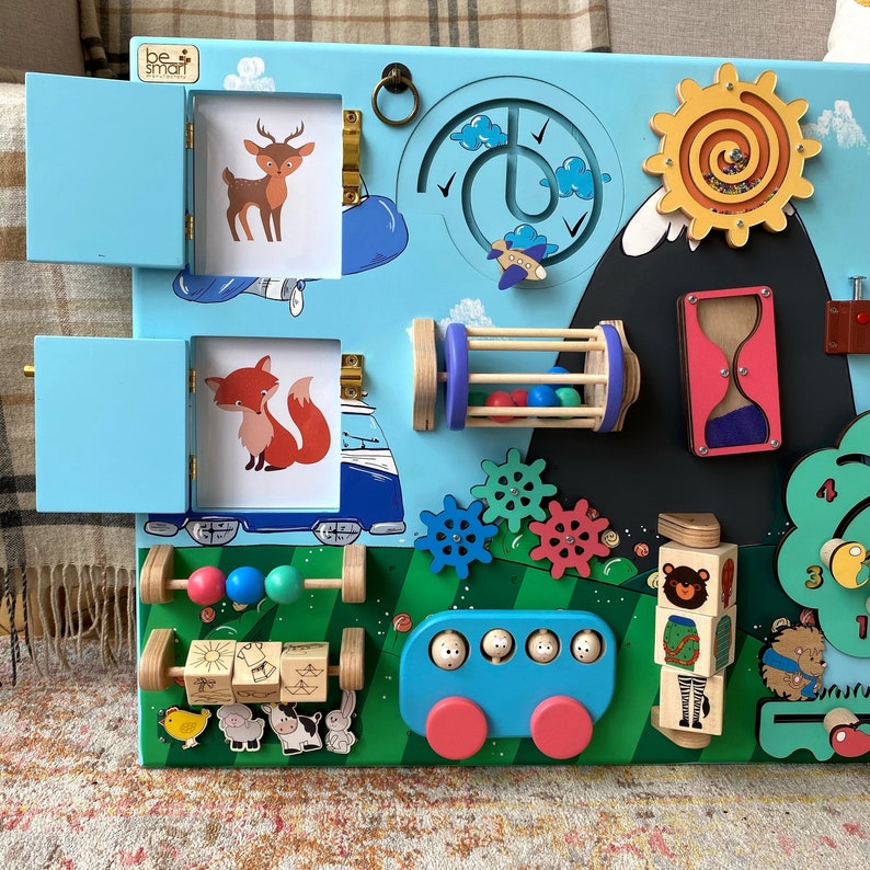 Tableau d'activités pour tout-petits (grand format) 50 x 100 cm
